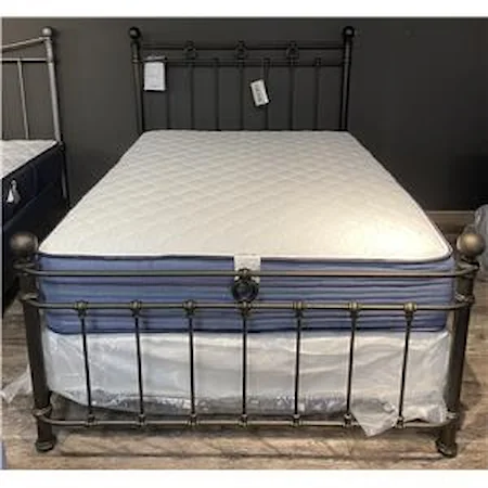 Complete Queen Latif Bed with Metal Profile Rails in Aged Gold Finish